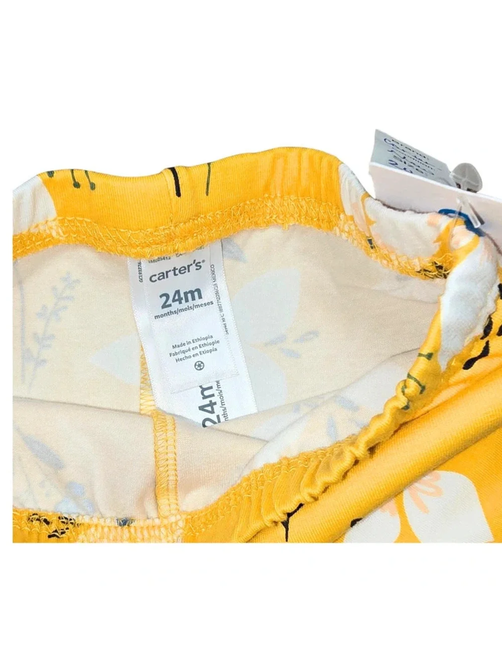 NWT Carter’s Girls 24M Yellow Floral Leggings Flower Print Pants